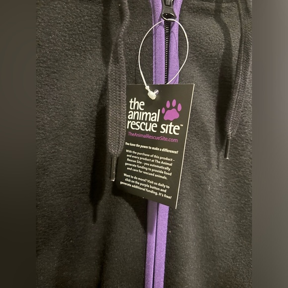 Black Paw Trimmed Polar Fleece Jacket Animal Rescue 5X - Picture 3 of 6